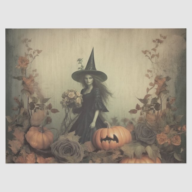 Papier Mousseline Chariot Halloween vintage (3) (Recto)