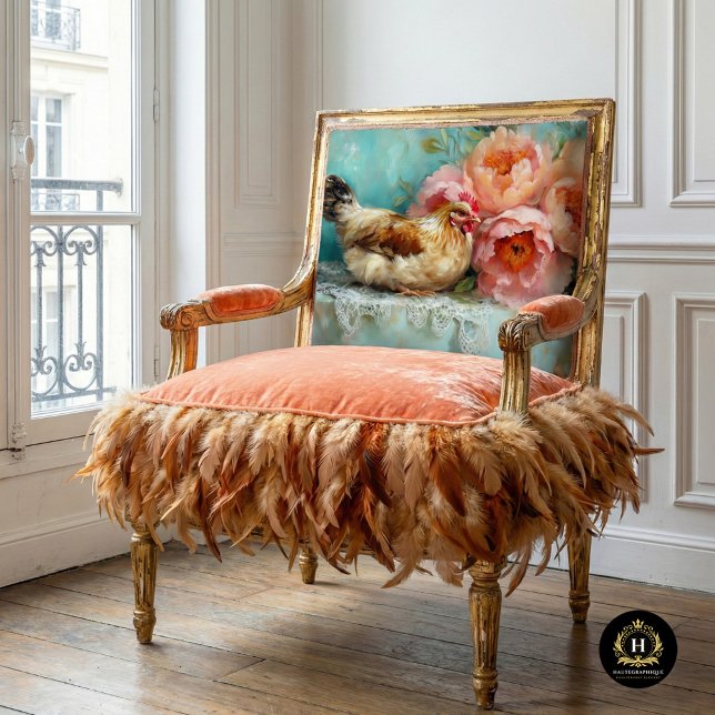 Papier Mousseline Charmant Pâques Rustique Poulet Pivoines Découpage (Créateur téléchargé)