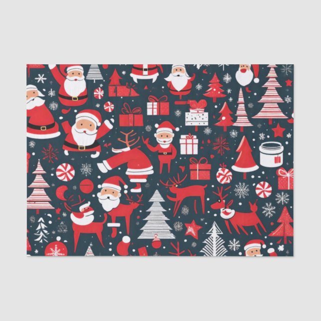Papier Mousseline Charme de Noël Whimsical : Sois bon ou je vais env (Recto)