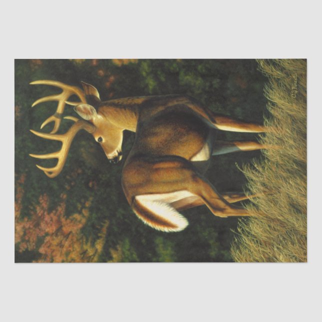 Papier Mousseline Chasse aux cerfs de Virginie (Recto)