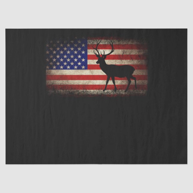 Papier Mousseline Chasse aux cerfs Drapeau américain USA Fier chasse (Recto)