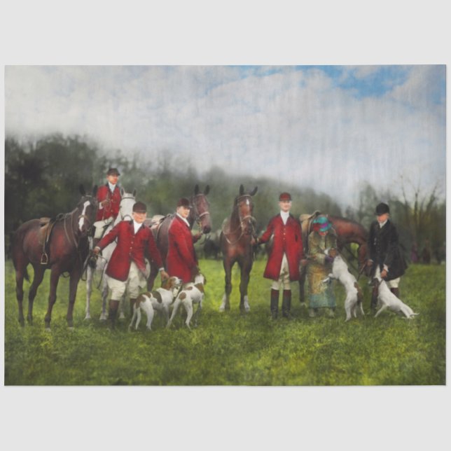 Papier Mousseline Chasseur - La chasse au renard - Tally-ho 1924 (Recto)