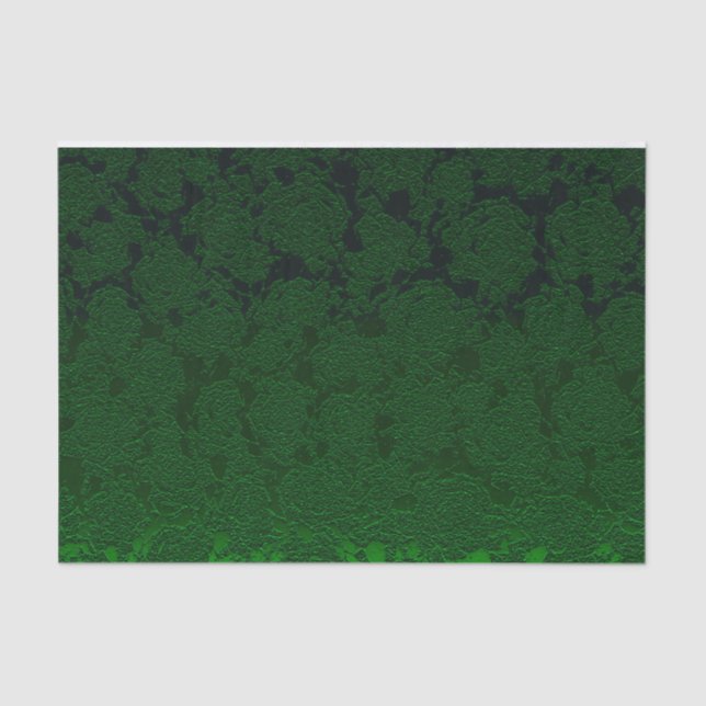 Papier Mousseline Chasseur Vert Élégant Motif Succulent Découpage (Recto)
