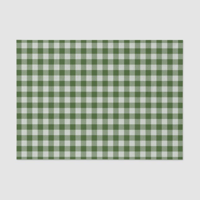 Papier Mousseline Chasseur Vert En vichy Papier Tissu Plaid (Recto)