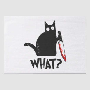 Papier Mousseline Chat assassin avec couteau