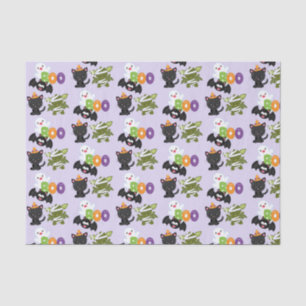 Papier Mousseline Chat de Cute Halloween, bat, mummy et ghost