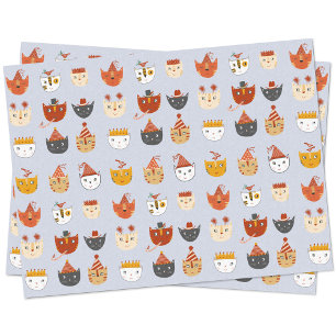 Papier Mousseline Chat de fête