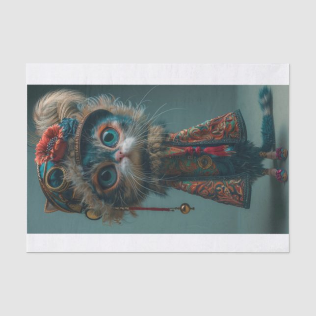 Papier Mousseline Chat de haute mode5 (Recto)