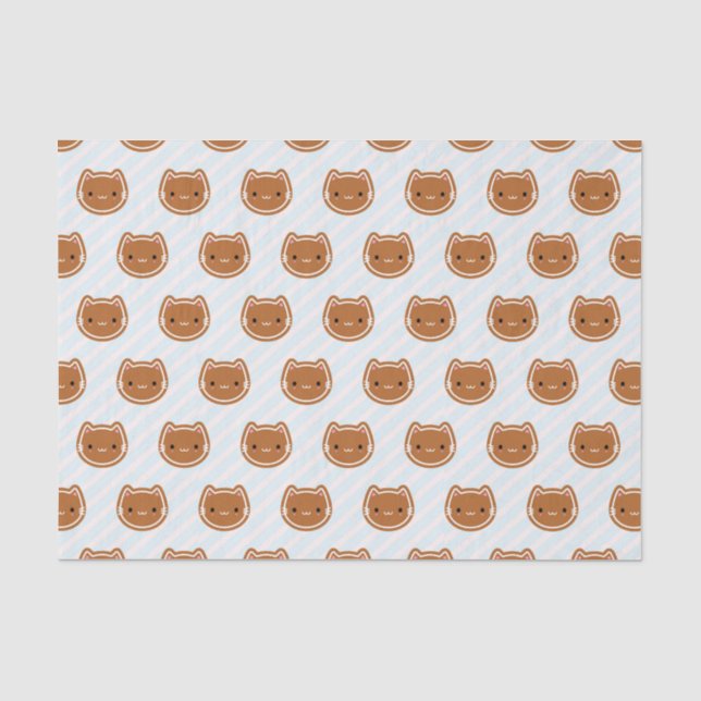 Papier Mousseline Chat en pain d'épices de Noël (Recto)