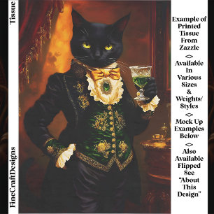 Papier Mousseline Chat gothique victorien avec découpage à l'absinth