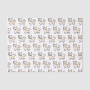 Papier Mousseline Chat longue crème Chihuahua mignonne Chien Motif