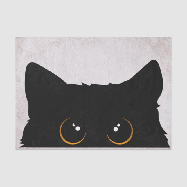 Papier Mousseline Chat noir (Recto)