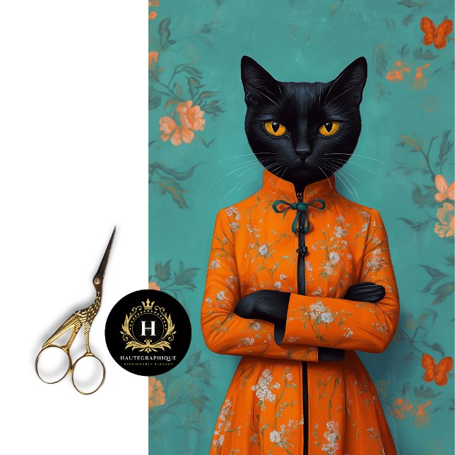 Papier Mousseline Chat noir chinois découpage (Créateur téléchargé)