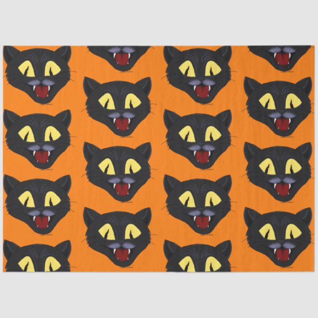 Papier Mousseline Chat noir d'Halloween (Recto)