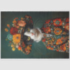 Chat Noir et Blanc Découpage Floral Vintage