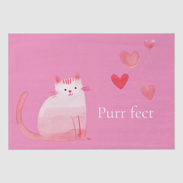Papier Mousseline Chat rose (Recto)