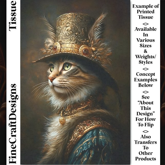 Papier Mousseline Chat Victorien Steampunk CS3 Découpage (Créateur téléchargé)