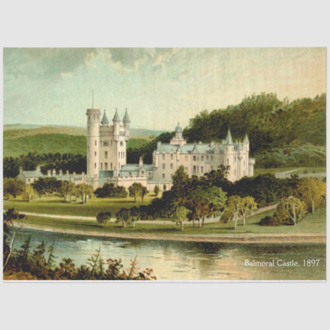 Papier Mousseline Château Balmoral 1897 Découpage haute résolution (Recto)