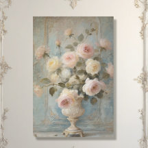 Château Vintage Floral bleu rose découpage