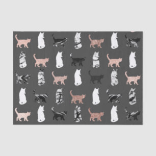 Papier Mousseline Chats de Kitty en or rose et marbre noir et blanc