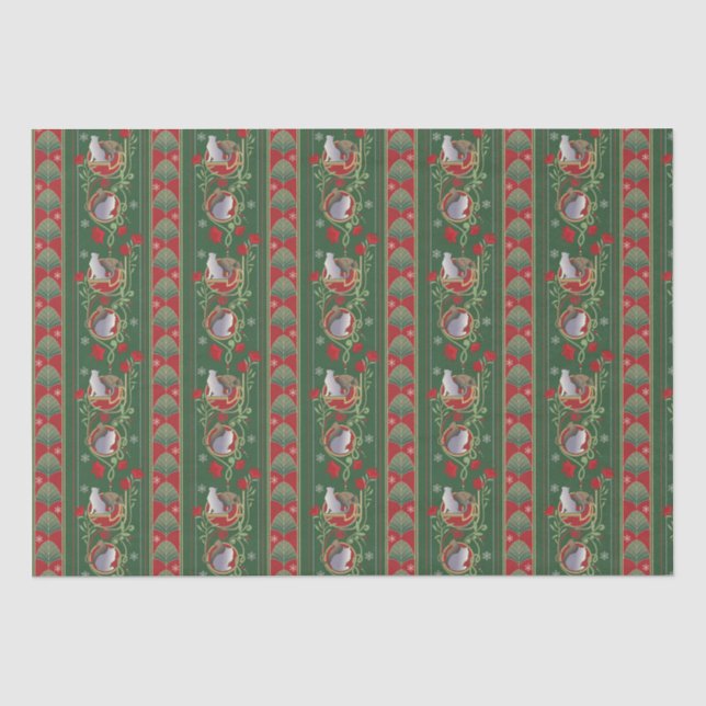 Papier Mousseline Chats de Noël à la déco (Recto)