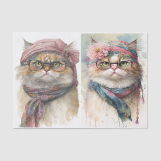 Papier Mousseline Chats fantaisistes