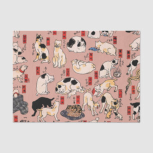 Papier Mousseline Chats japonais Ukiyo-e Art drôle