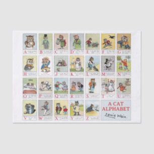 Papier Mousseline Chats, Louis Wain (Couleur Arrière - plan modifiab