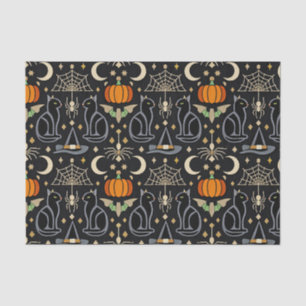 Papier Mousseline Chats vintage Art Déco Halloween