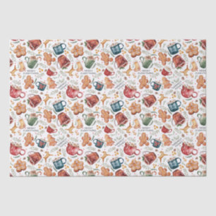 Papier Mousseline Chaud cacao pain d'épices Cookies Noël rustique