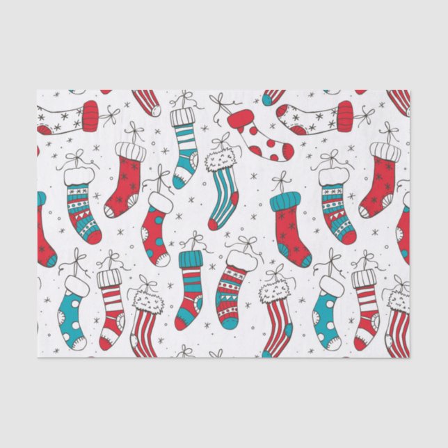 Papier Mousseline Chaussettes de Noël (Recto)