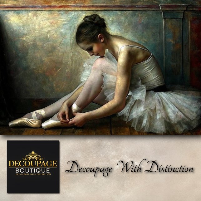 Papier Mousseline Chaussons à carter doux Vintage Ballerina Découpag (Créateur téléchargé)