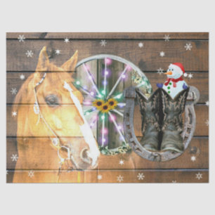 Papier Mousseline Chaussure de Noël Wagon Roue Boots de cow-boy Hors