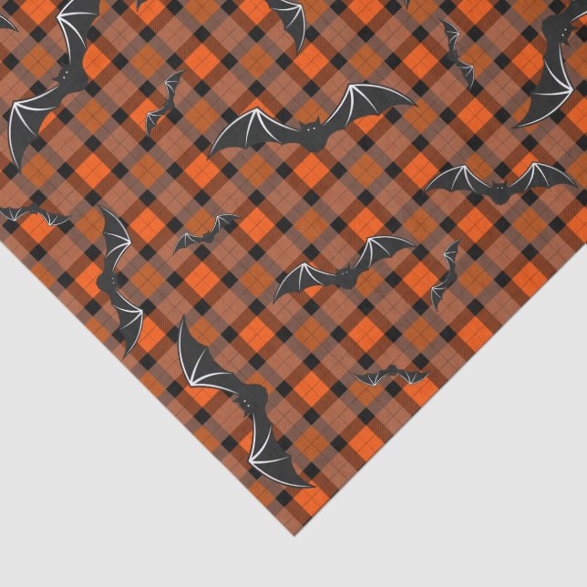 Papier Mousseline Chauve-Halloween sur Plaid (Détail)