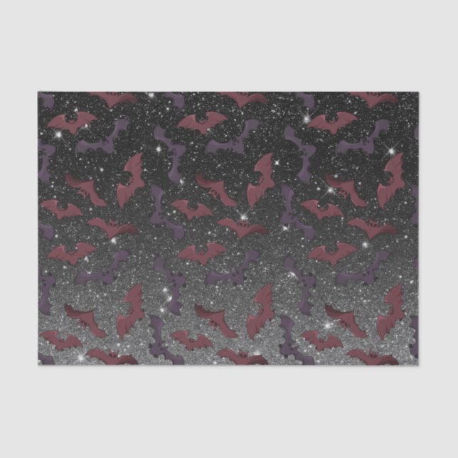 Papier Mousseline Chauve-Parties scintillant noire Motif d'Halloween (Recto)