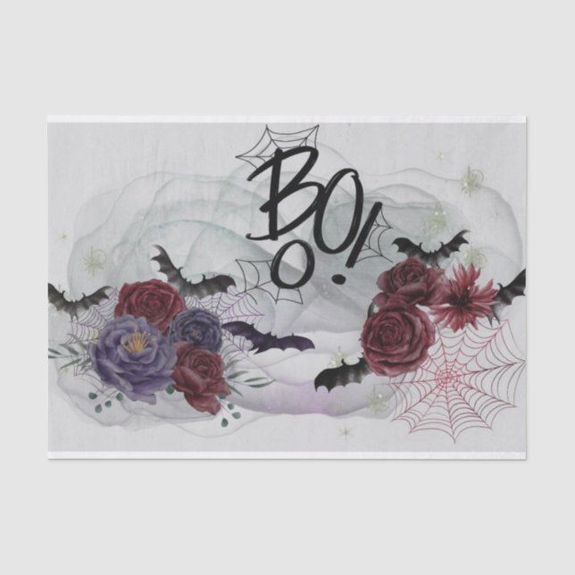 Papier Mousseline Chauves-souris Roses gothiques Boo Halloween Tissu (Recto)