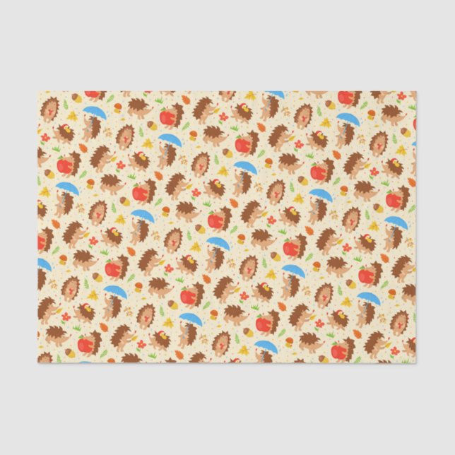 Papier Mousseline Cheery Pygmy Hedgehodoré Champignons Acorn Nature  (Recto)