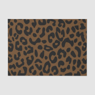 Papier Mousseline Cheetah Motif imprimé noir Brown