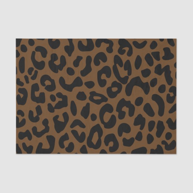 Papier Mousseline Cheetah Motif imprimé noir Brown (Recto)