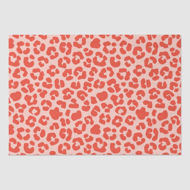 Papier Mousseline Cheetah Motif imprimé rouge (Recto)