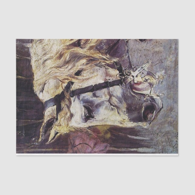 Papier Mousseline Chef d'un cheval blanc (par Giovanni Boldini) (Recto)