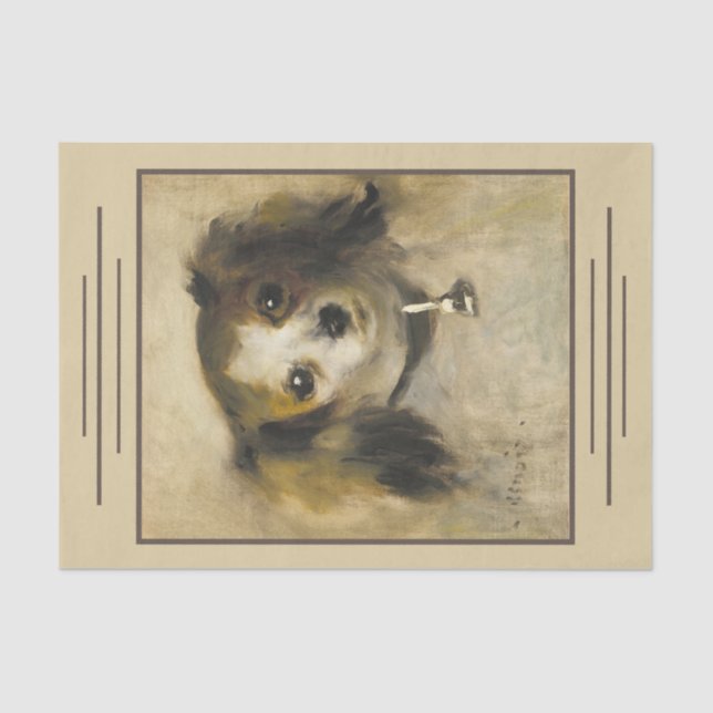 Papier Mousseline Chef d'un chien, Auguste Renoir Art Decoupage (Recto)
