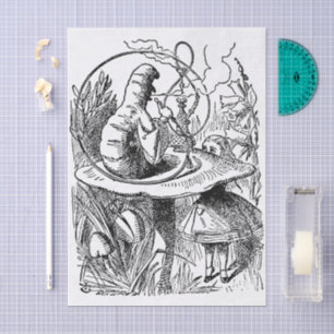 Papier Mousseline Chenille Narguilé Alice au Pays des Merveilles Vin
