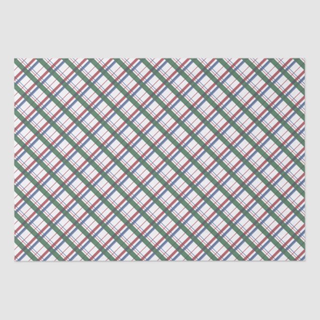 Papier Mousseline Chèque De Tartan Rouge Vert Et Rouge (Recto)