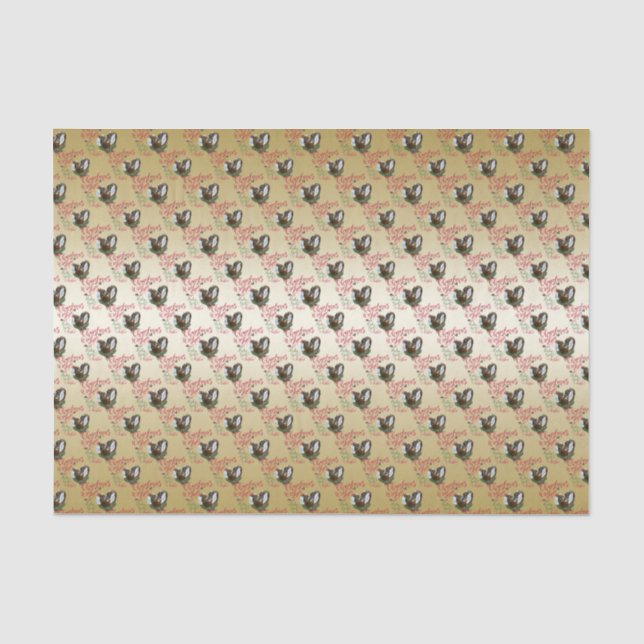 Papier Mousseline CHÈQUE | Noël Voeux Bébé Chèvre Baisers Nubian (Recto)