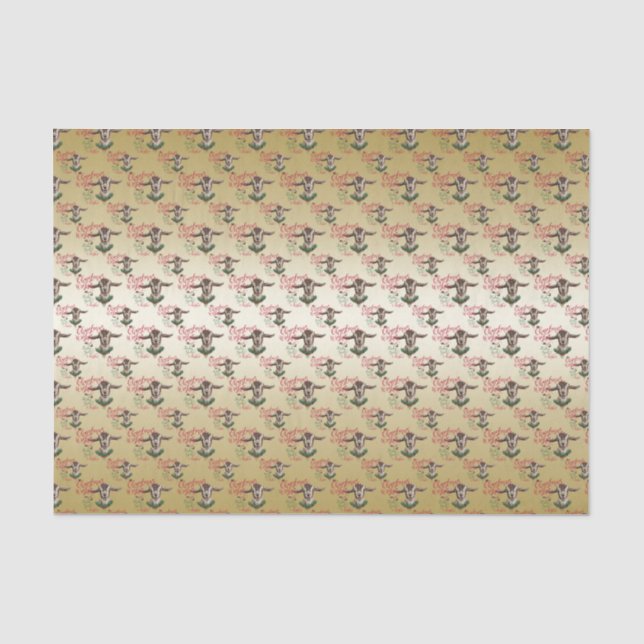 Papier Mousseline CHÈQUE | Souhaits de Noël Bébé Chèvre Baisers Basc (Recto)