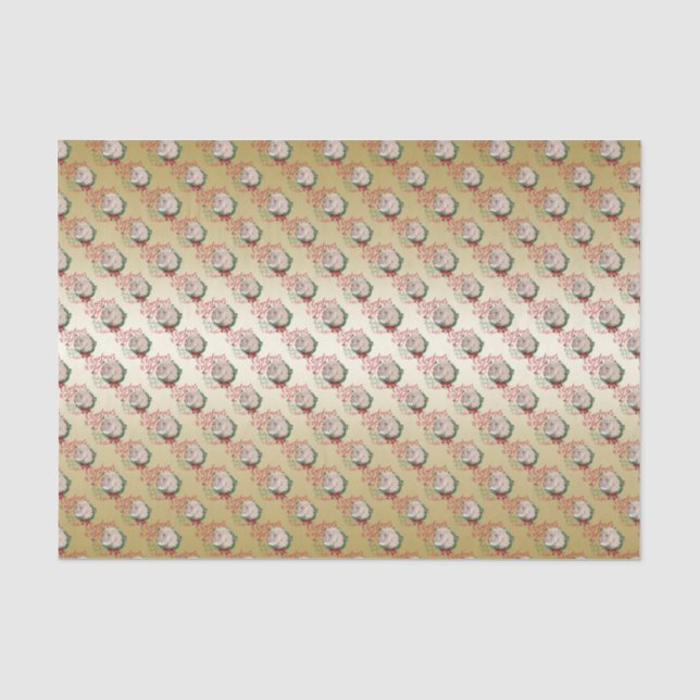 Papier Mousseline CHÈQUE | Voeux de Noël Bébé Chèvre Baisers Angora (Recto)