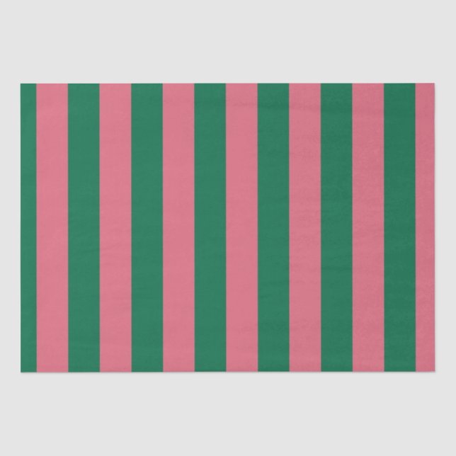 Papier Mousseline Chérie Picket Rose Vert Bande (Recto)