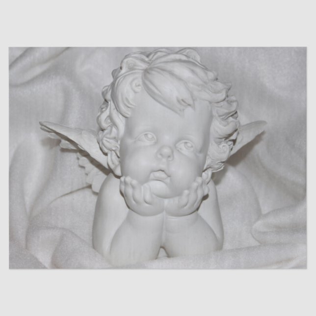 Papier Mousseline cherub dans du papier de tissu blanc (Recto)