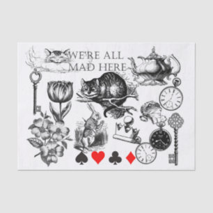 Papier Mousseline cheshire cat classique alice dans l'art du pays de